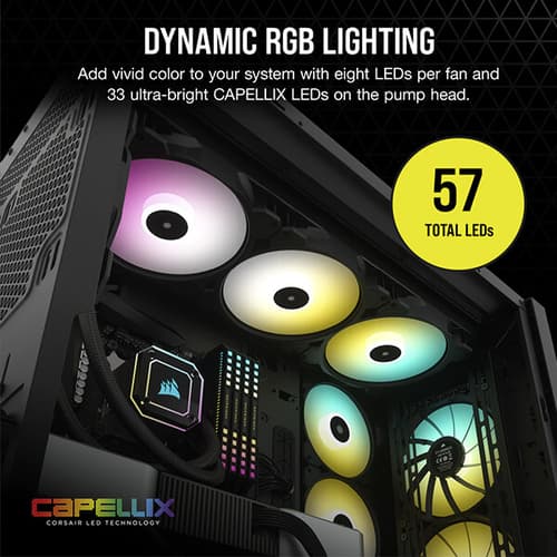 Corsair iCUE H170i Elite Capellix CPU Liquid Cooler (Black)